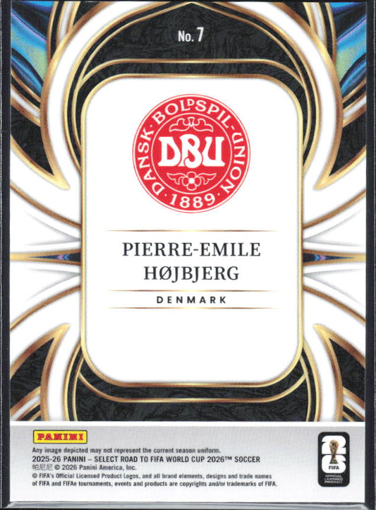 Pierre-Emile Højbjerg – 2025-26 Panini Select Road to FIFA World Cup #7 Equalizers – baksida