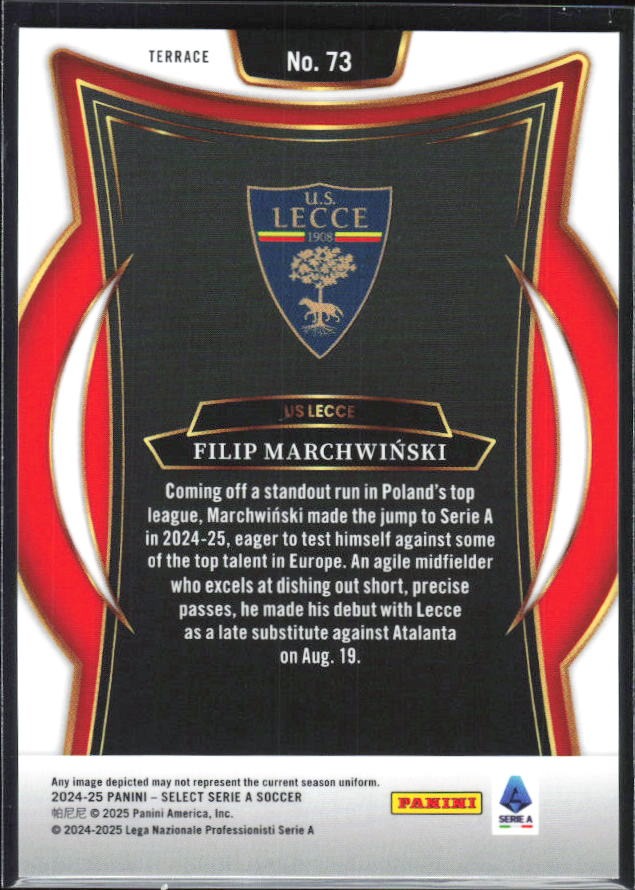 2024-25 Panini Select Serie A Filip Marchwiński Terrace #73 – baksida