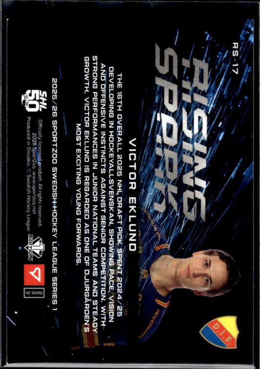 2025-26 SportZoo SHL Series 1 #RS-17 Victor Eklund Rising Sparks