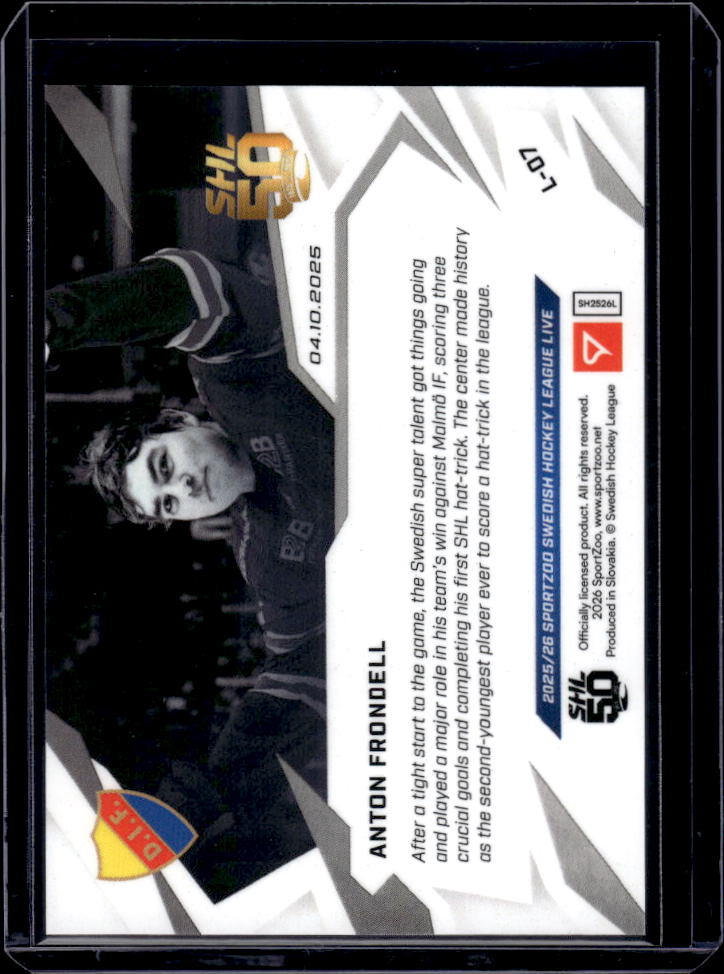 2025-26 SportZoo SHL Live #L-07 Anton Frondell /319
