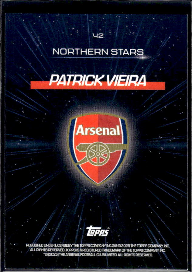Arsenal Team Set #42 Patrick Vieira Northern Stars