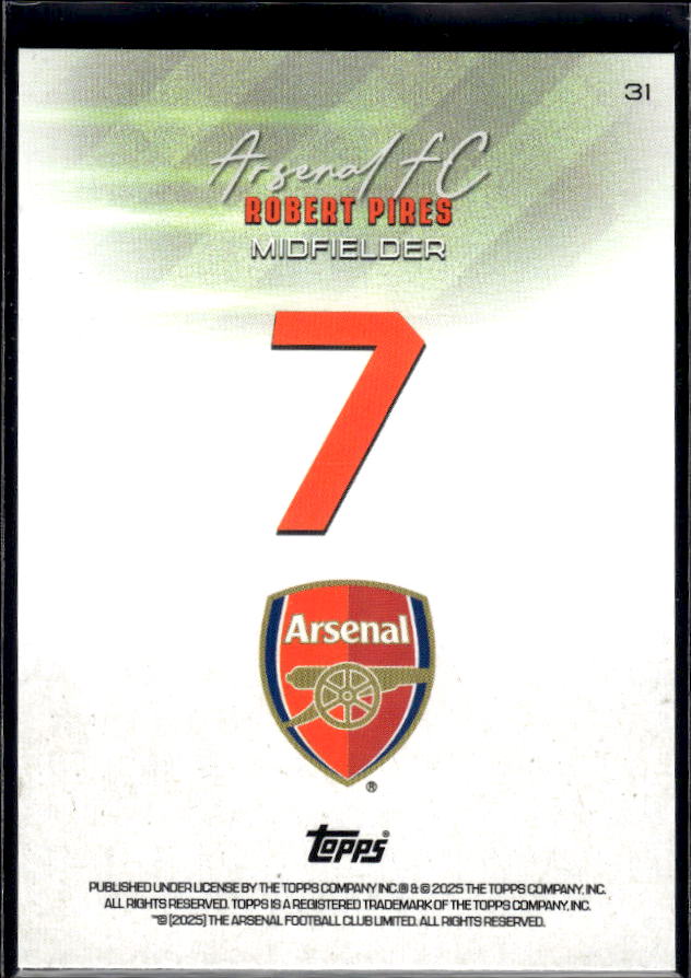 Arsenal Team Set #7 Robert Pires Variation