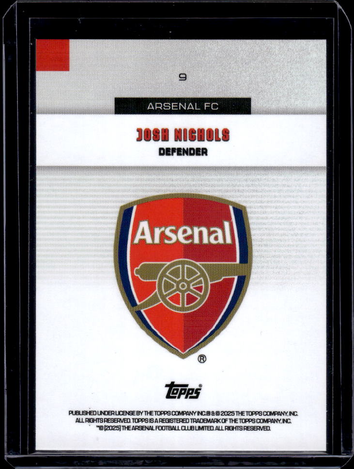 Arsenal Team Set #9 Josh Nicols Halo