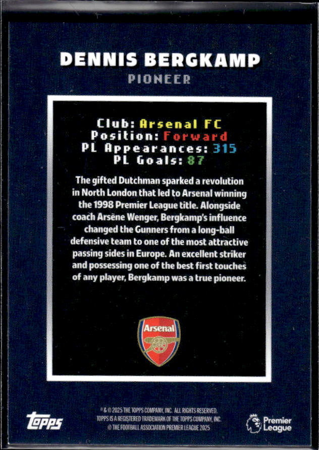 Decades Premier League Dennis Bergkamp Pioneer