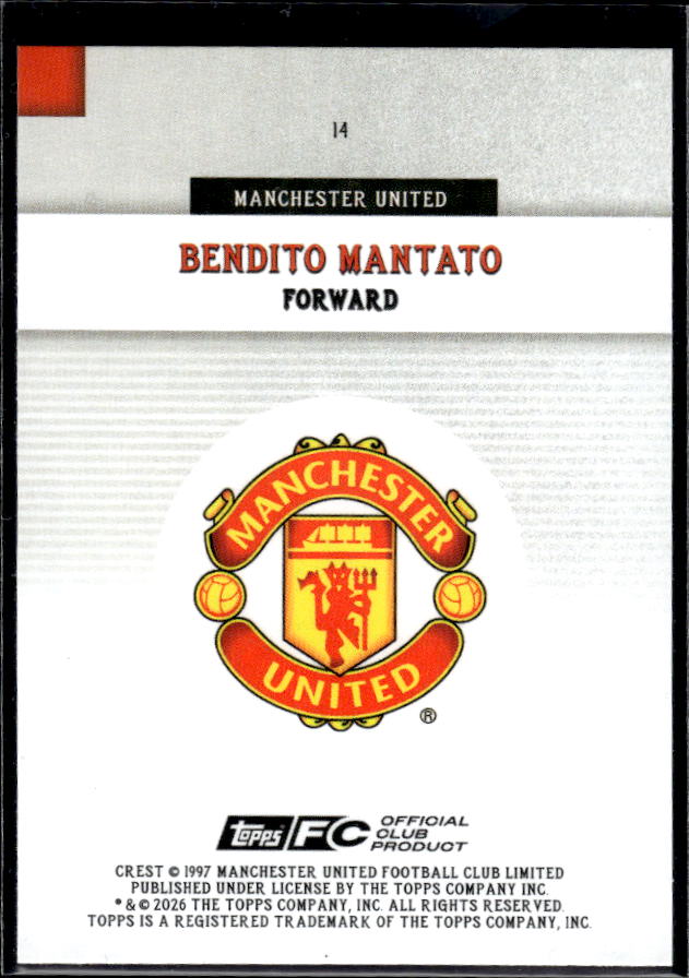 Manchester United Team Set #14 Bendito Mantato Rookie First Team