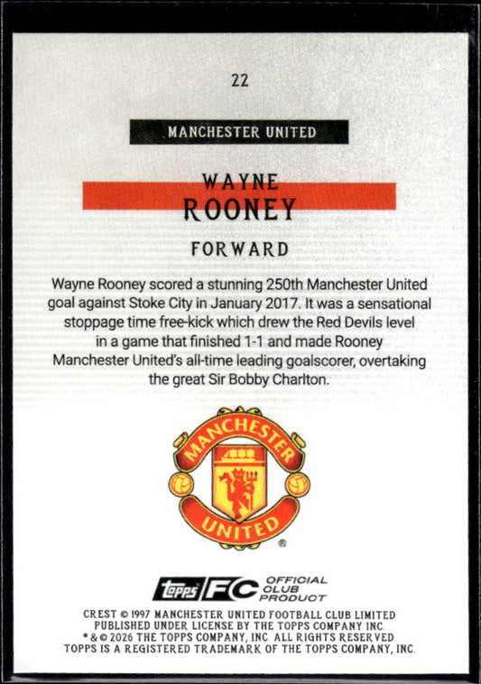 Manchester United Team Set #22 Wayne Rooney Bona Fide