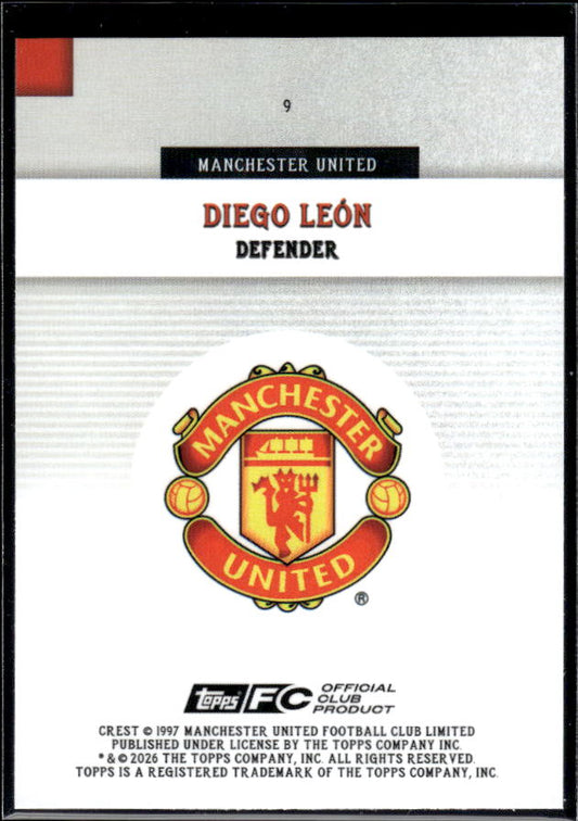 Manchester United Team Set #9 DIego Leon Rookie First TeamHolo