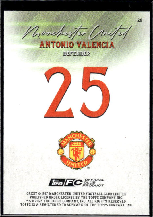 Manchester United Team Set #25 Antonio Valencia Pitch Pursuits