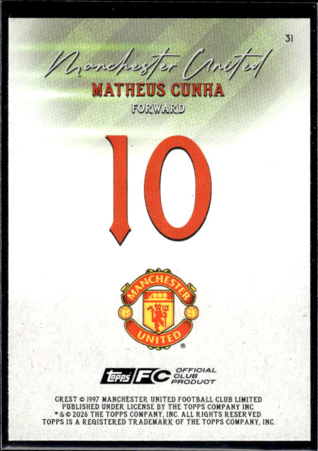 Manchester United Team Set #10 Matheus Cunha Pitch Pursuits