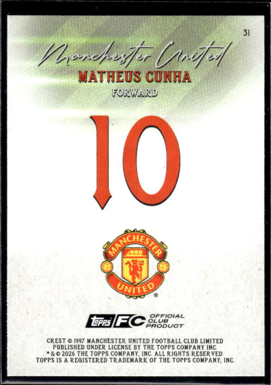 Manchester United Team Set #10 Matheus Cunha Pitch Pursuits