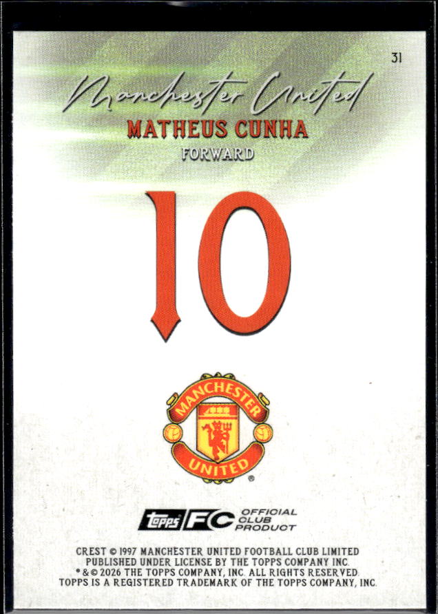 Manchester United Team Set #10 Matheus Cunha Pitch Pursuits