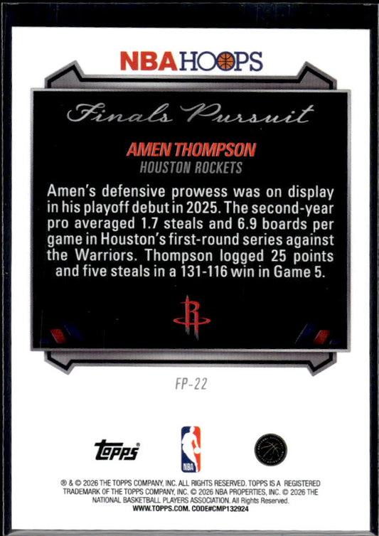 2025-26 Hoops #FP-22 Amen Thompson Finals Pursuit Finals MVP
