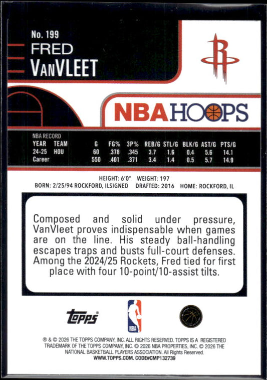2025-26 Hoops #199 Fred VanVleet Base – back