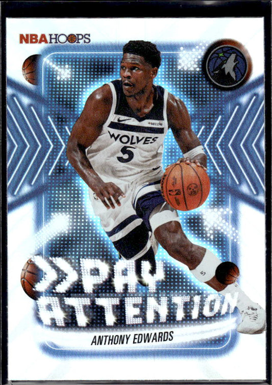2025-26 Hoops #PA-1 Anthony Edwards Pay Attention – front