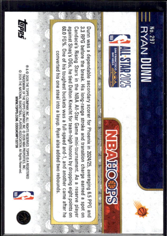 2025-26 Hoops #297 Ryan Dunn All-Star – back