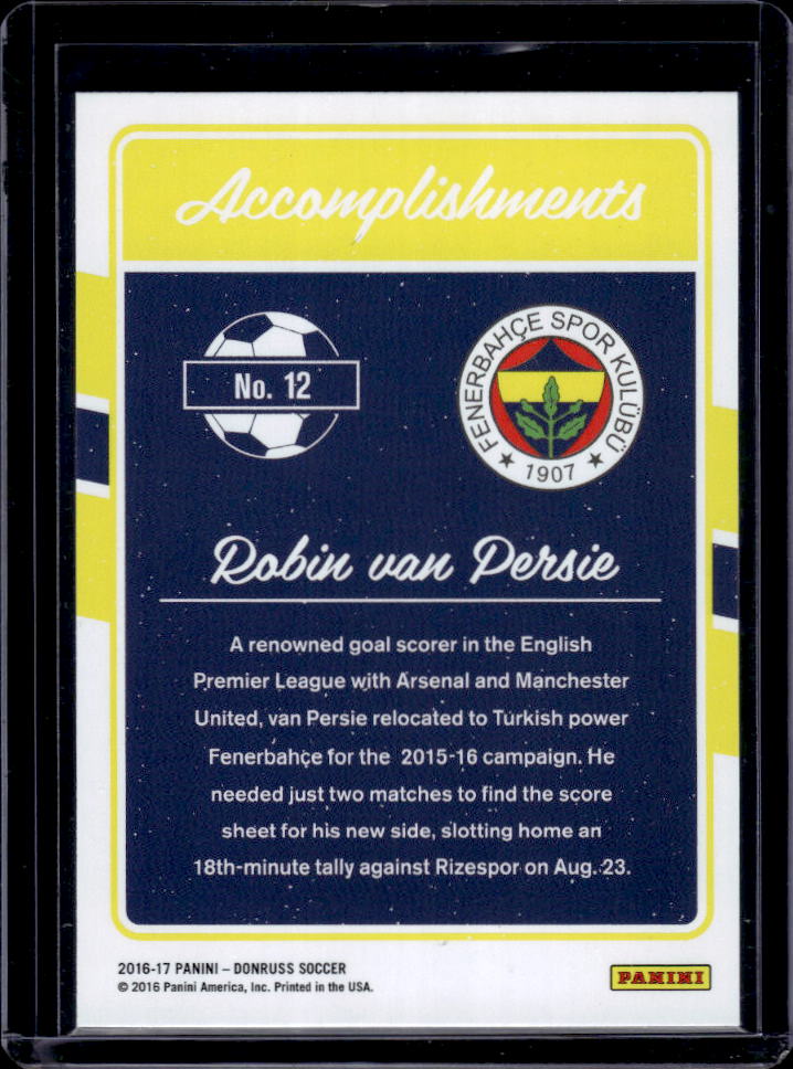 2016-17 Donruss #12 Robin van Persie Accomplishments Gold