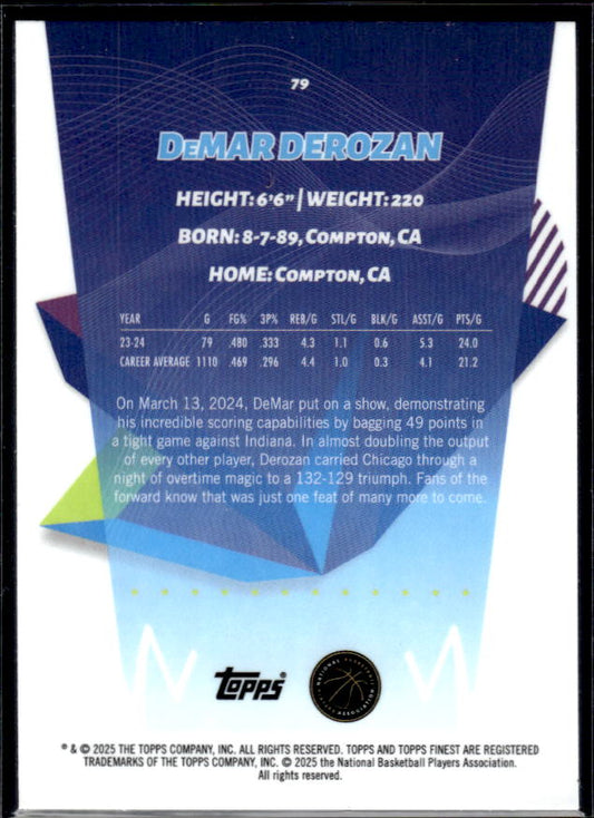 2024-25 Finest #79 DeMar Derozan - baksida