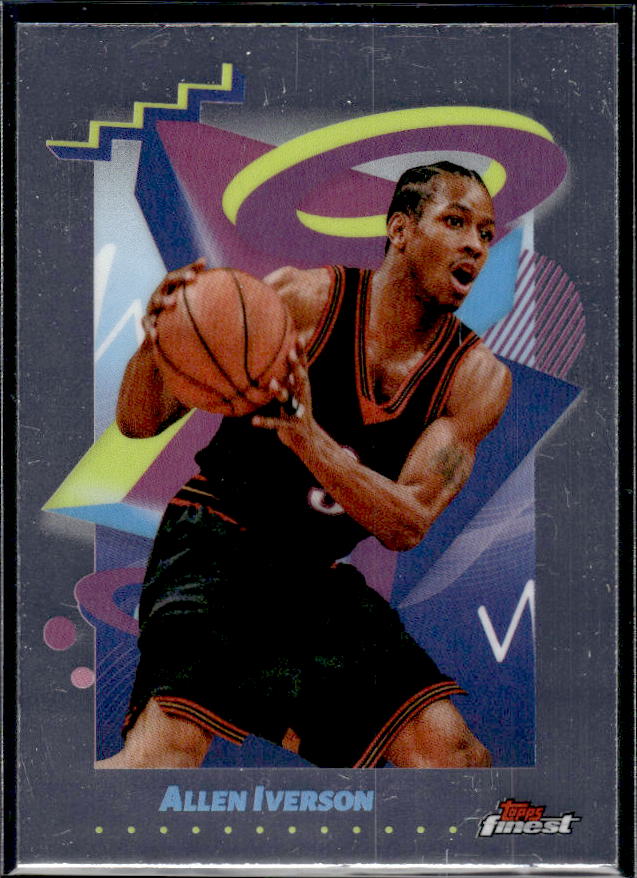 2024-25 Finest #276 Allen Iverson Sky Blue Refractor - framsida
