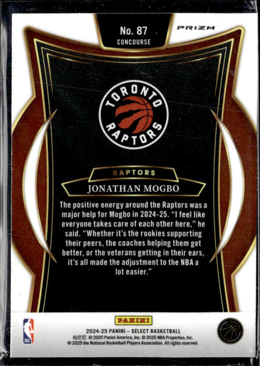 2024-25 Panini Select #87 Jonathan Mogbo Blue Prizm - baksida