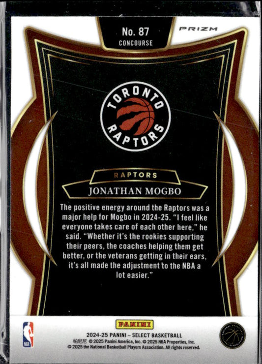 2024-25 Panini Select #87 Jonathan Mogbo Blue Prizm - baksida
