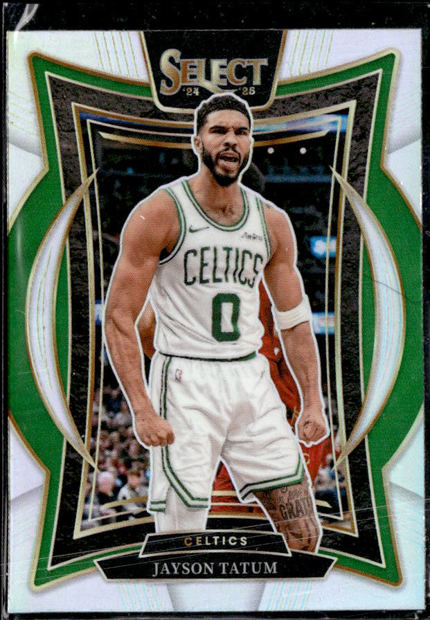 2024-25 Panini Select #2 Jayson Tatum Green White Purple Prizm - framsida