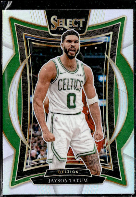 2024-25 Panini Select #2 Jayson Tatum Green White Purple Prizm - framsida