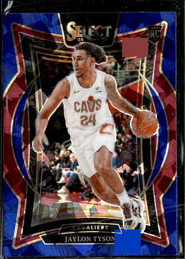 2024-25 Panini Select #77 Jaylon Tyson Green White Purple Prizm - framsida