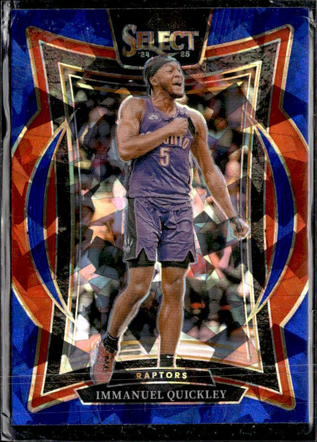 2024-25 Panini Select #41 Immanuel Quickley Green White Purple Prizm - framsida