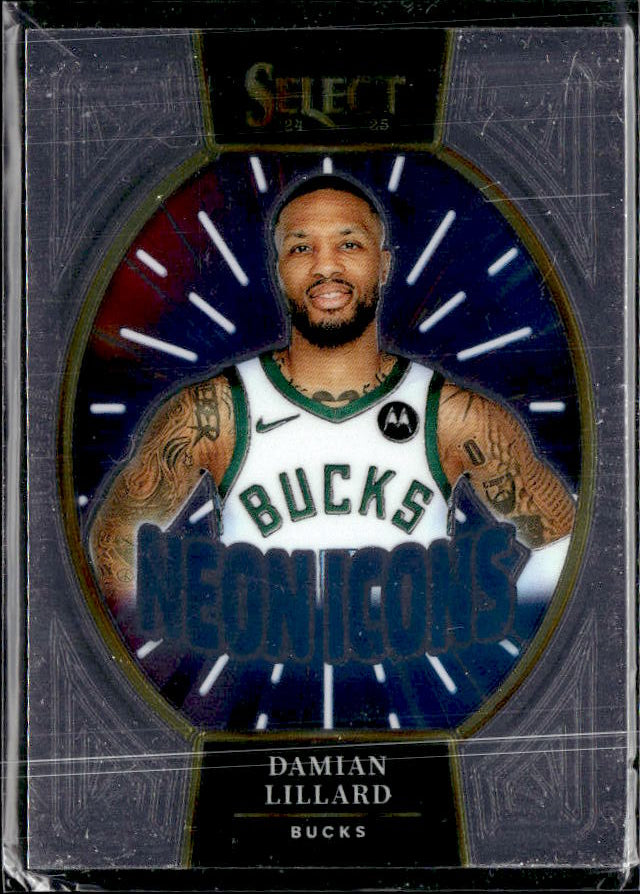 2024-25 Panini Select #5 Damian Lillard Neon Icons - framsida