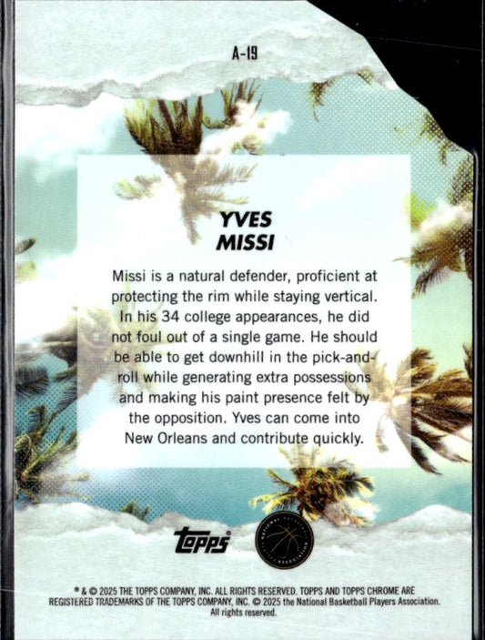 2024-25 Finest #A-19 Yves Missi Arrivals Geometric Refractor - baksida