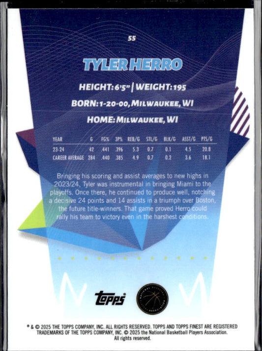 2024-25 Finest #55 Tyler Herro - baksida