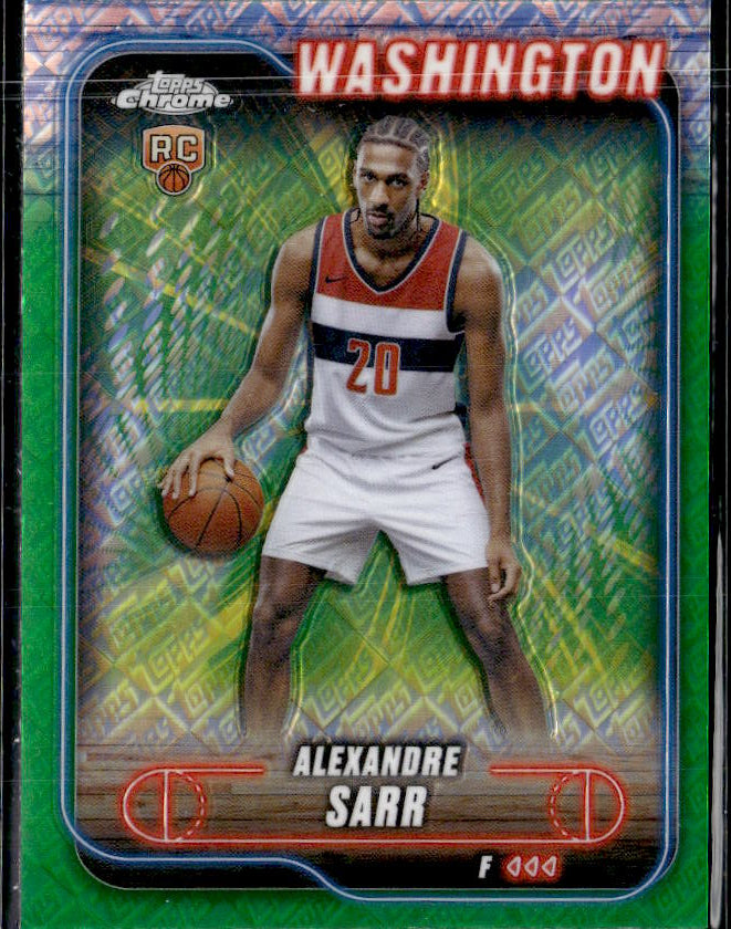 2024-25 Topps Chrome #136 Alexandre Sarr Pink Refractor - framsida