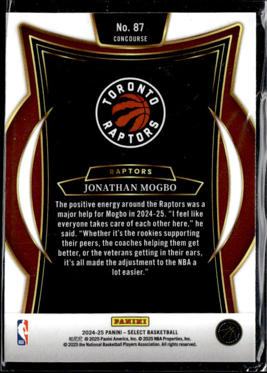 2024-25 Panini Select #87 Jonathan Mogbo Blue (Retail) - baksida
