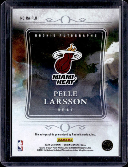 2024-25 Panini Origins #RA-PLH Pelle Larsson Rookie Autographs - baksida