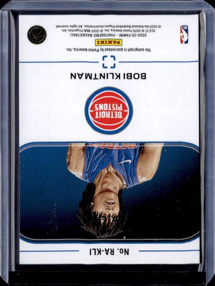 2024-25 Panini Photogenic #RA-KLI Bobi Klintman Rookie Autographs #/149 - baksida