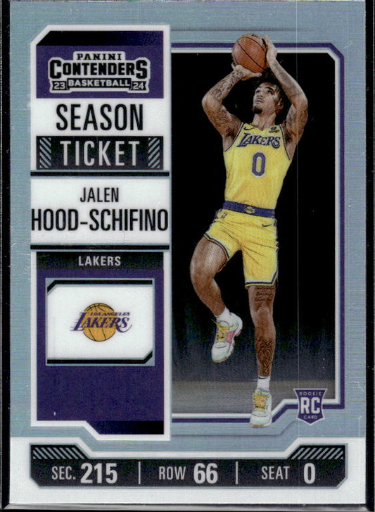 2023-24 Panini Contenders #83 Jalen Hood-Schifino Season Ticket Premium Edition RC - framsida