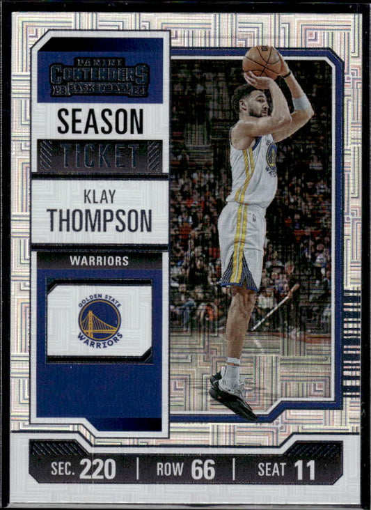 2023-24 Panini Contenders #5 Klay Thompson Season Ticket Premium Edition - framsida