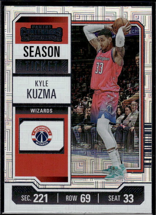 2023-24 Panini Contenders #32 Kyle Kuzma Season Ticket Premium Edition - framsida