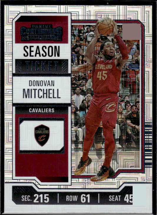 2023-24 Panini Contenders #75 Donovan Mitchell Season Ticket Premium Edition - framsida