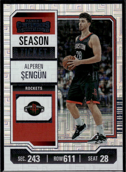2023-24 Panini Contenders #36 Alperen Sengun Season Ticket Premium Edition - framsida