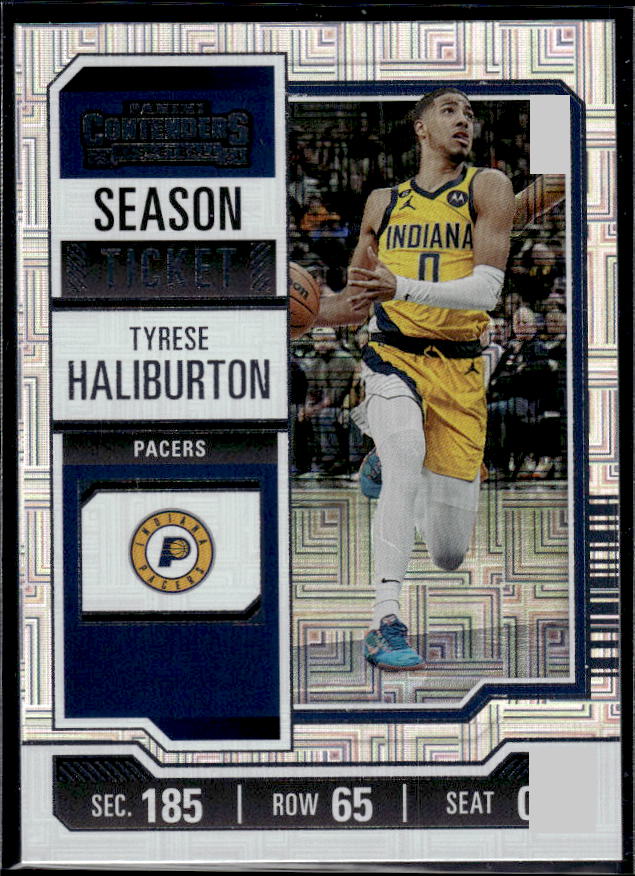 2023-24 Panini Contenders #90 Tyrese Haliburton Season Ticket Premium Edition - framsida