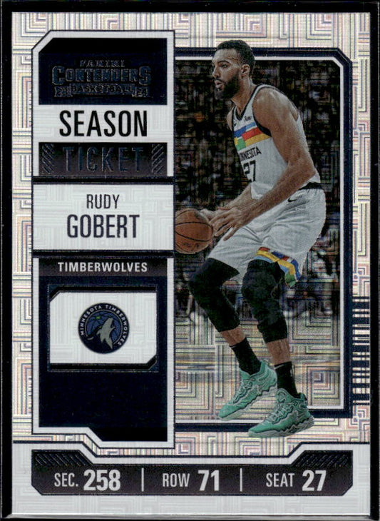 2023-24 Panini Contenders #64 Rudy Gobert Season Ticket Premium Edition - framsida