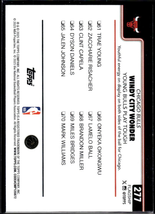 2025-26 Topps #277 Windy City Wonder: Young Bulls Play Tough - baksida
