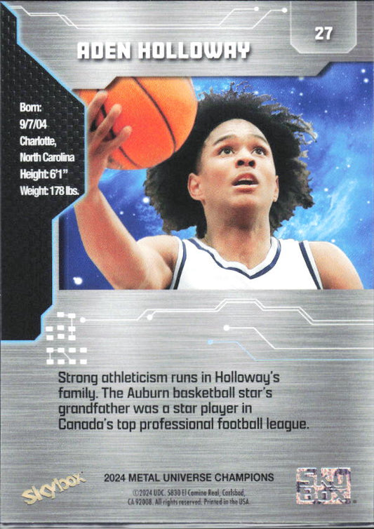 2024 SkyBox Metal Universe Champions #27 Aden Holloway - baksida