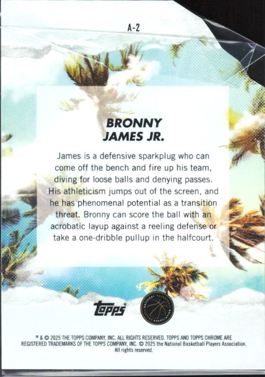 2024-25 Finest #A-2 Bronny James Jr. Arrivals - baksida
