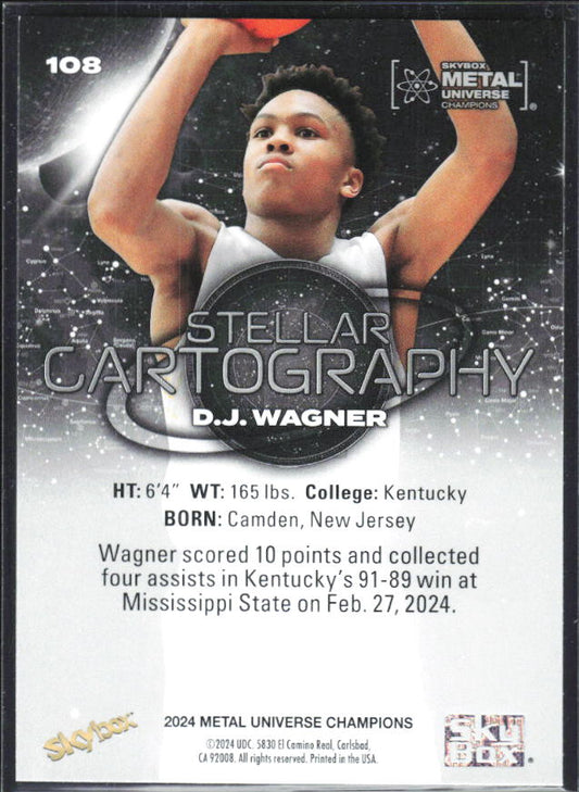 2024 SkyBox Metal Universe Champions #108 D.J. Wagner - baksida