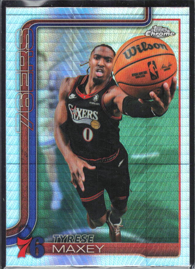 2025-26 Topps Chrome Update #41 Tyrese Maxey Prism Refractor - framsida
