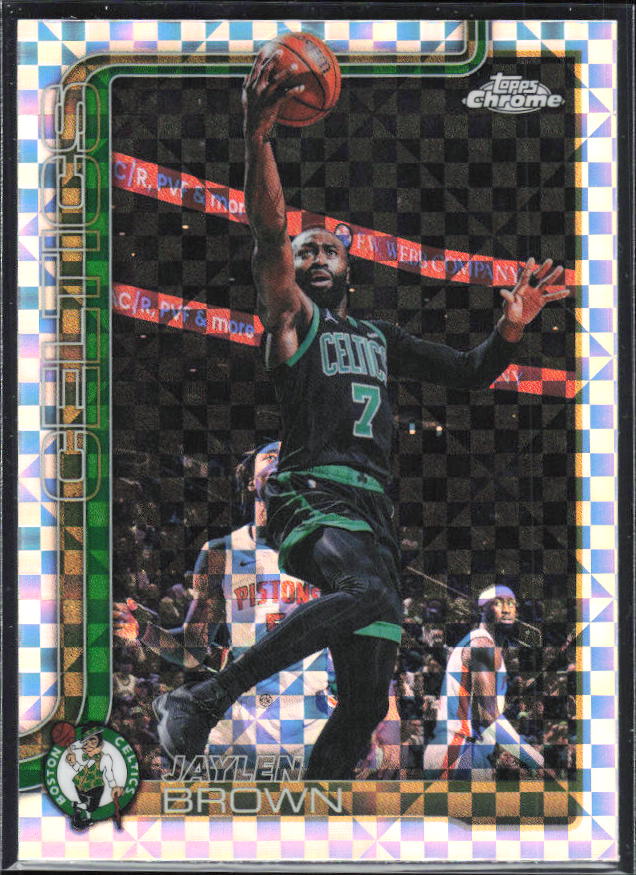 2025-26 Topps Chrome Update #9 Jaylen Brown X-Fractor - framsida