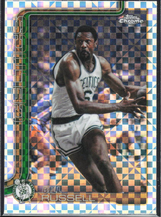 2025-26 Topps Chrome Update #141 Bill Russell X-Fractor - framsida