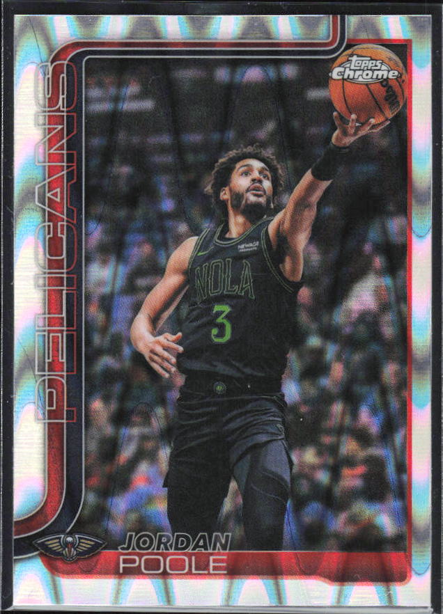 2025-26 Topps Chrome Update #81 Jordan Poole RayWave Refractor - framsida